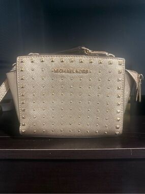 Michael Kors Metallic Gold Studded Crossbody